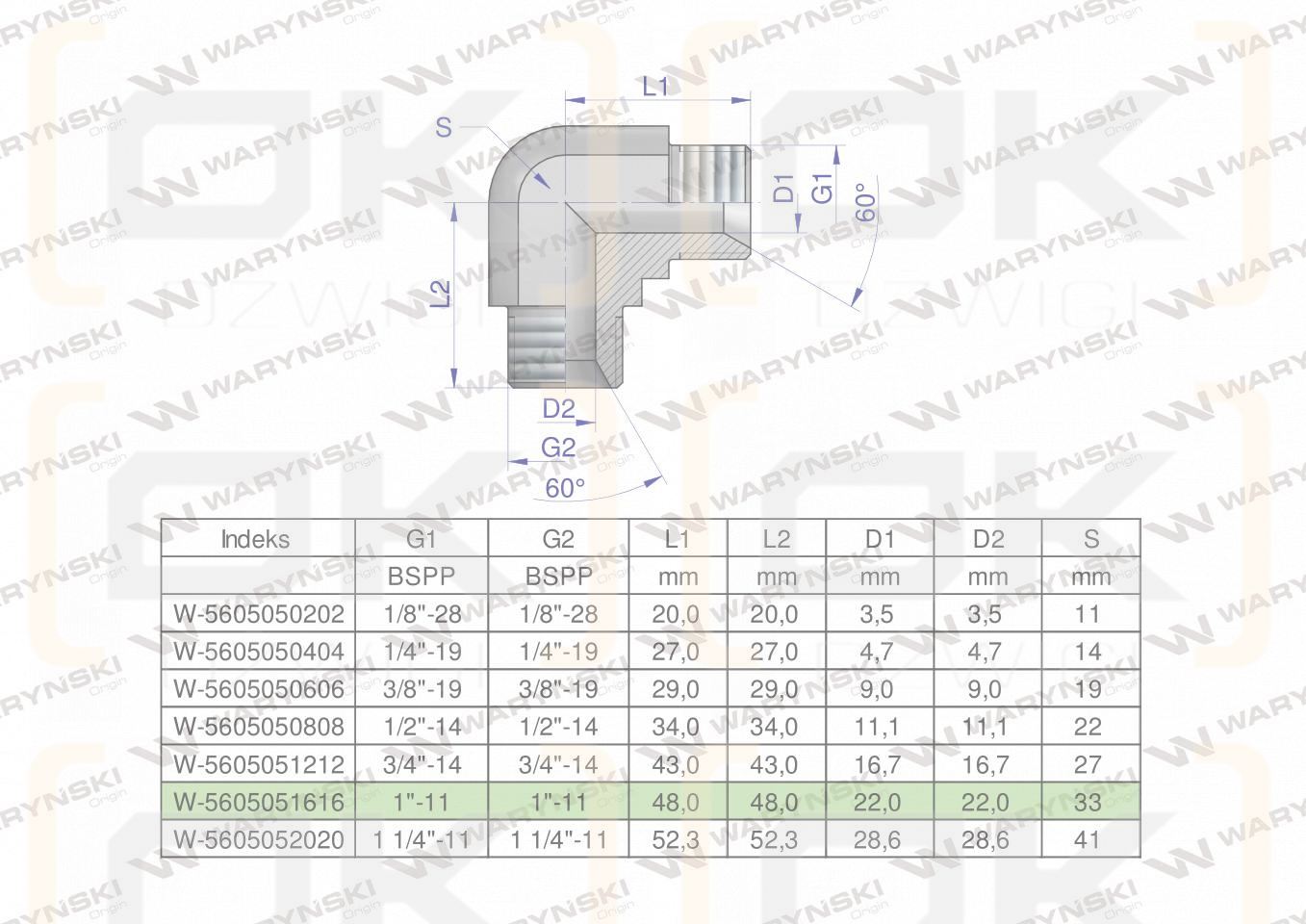 Kolanko hydrauliczne calowe BB 1