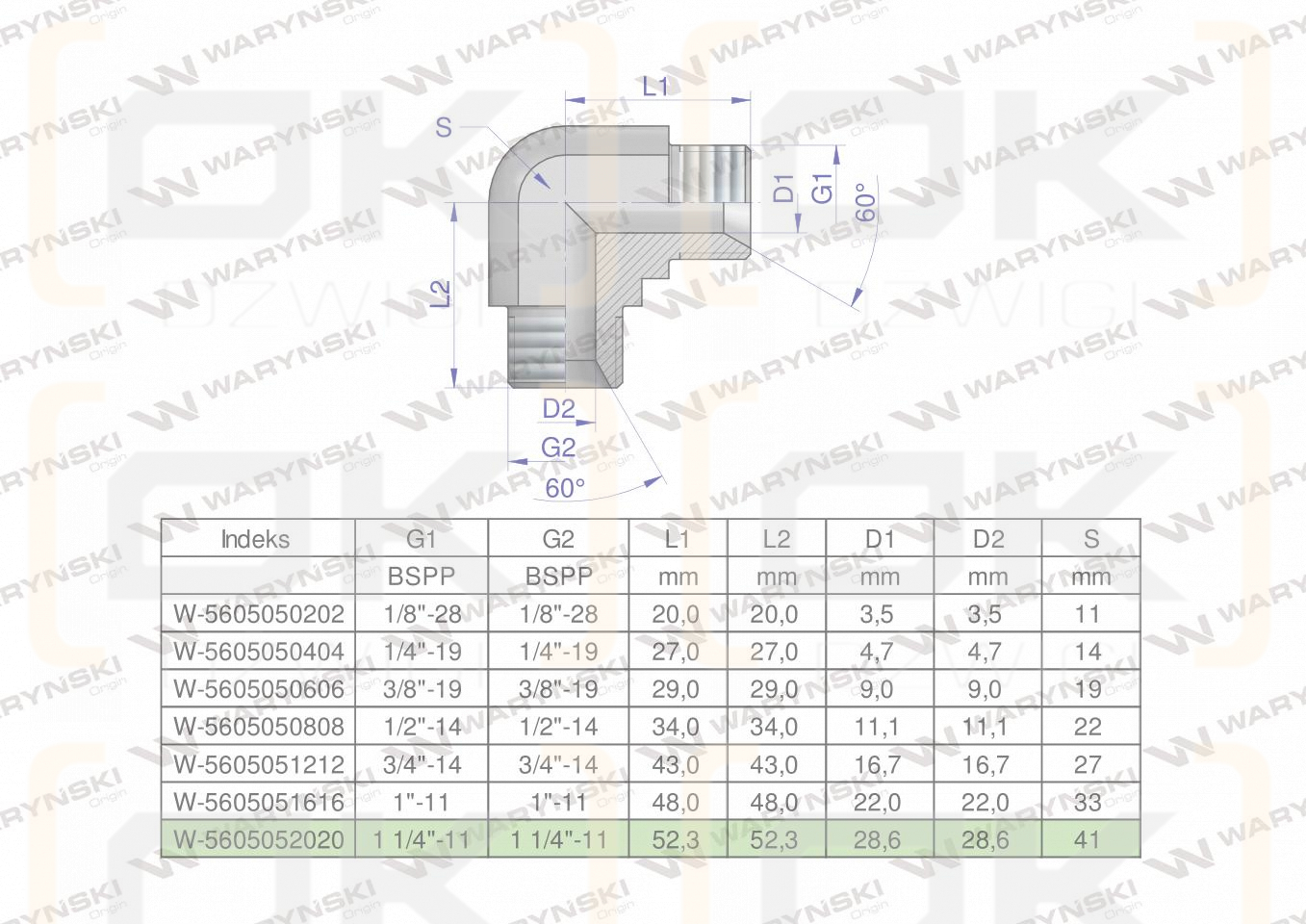 Kolanko hydrauliczne calowe BB 1 1/4