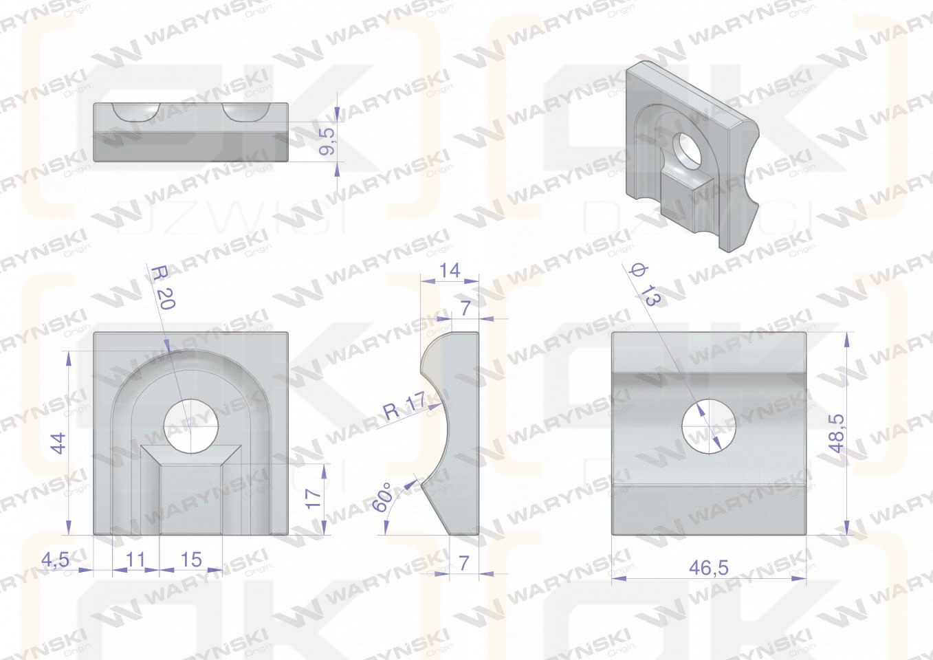 Mocowanie palca nakładka zastosowanie Kuhn Waryński ( sprzedawane po 5 )