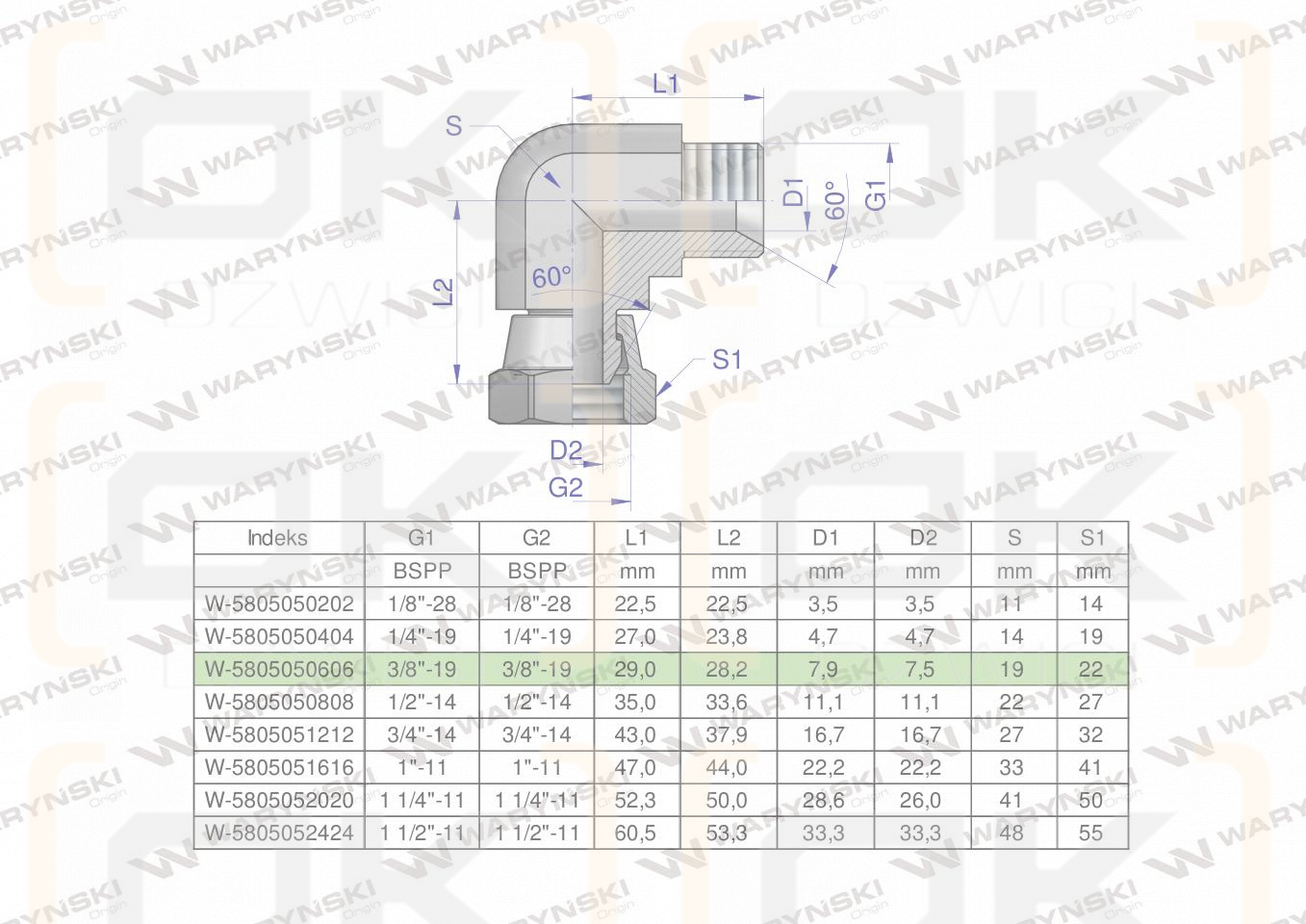 Kolanko hydrauliczne calowe AB 3/8