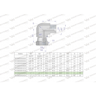 Kolanko hydrauliczne calowe AB 1 1/4