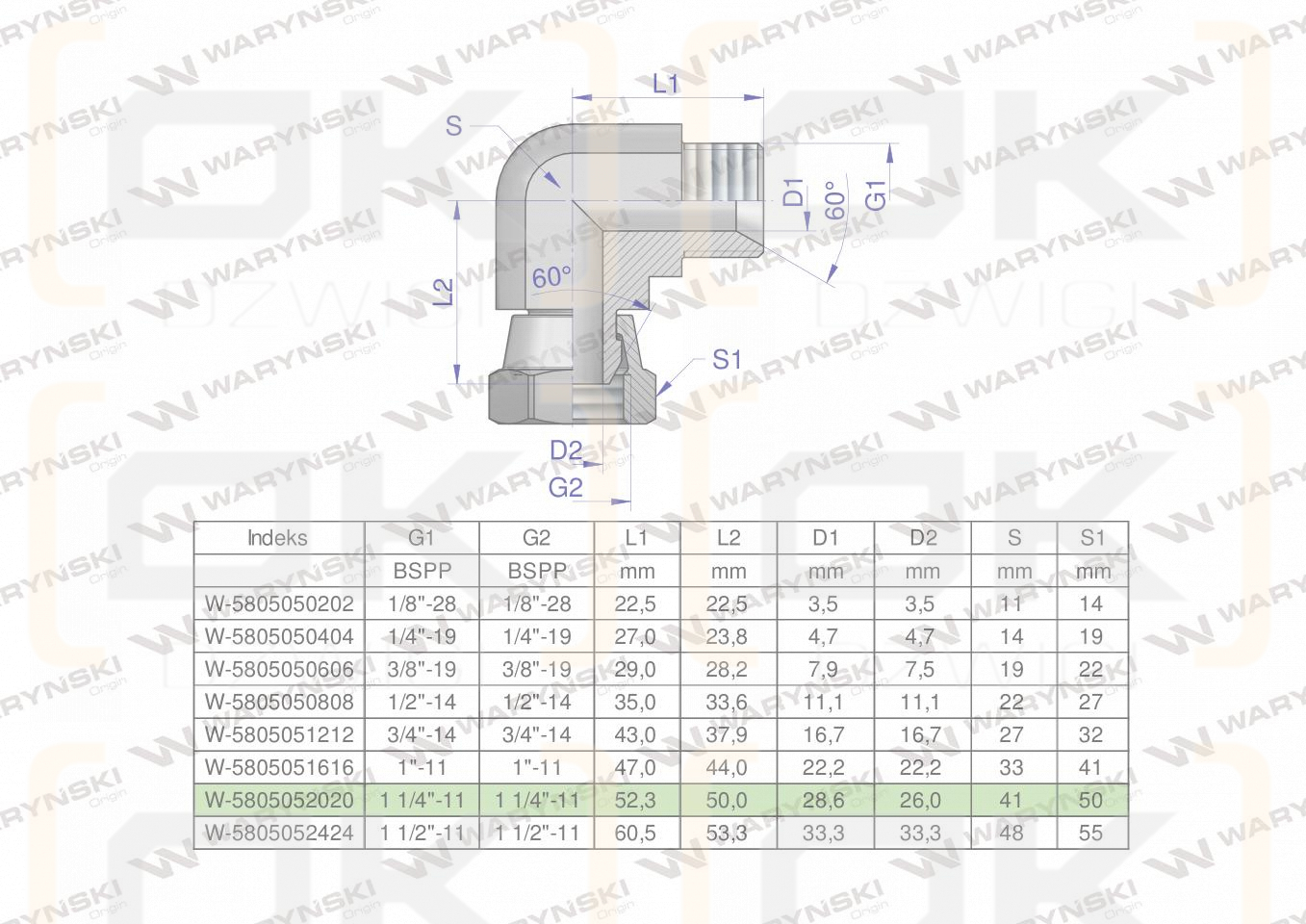 Kolanko hydrauliczne calowe AB 1 1/4