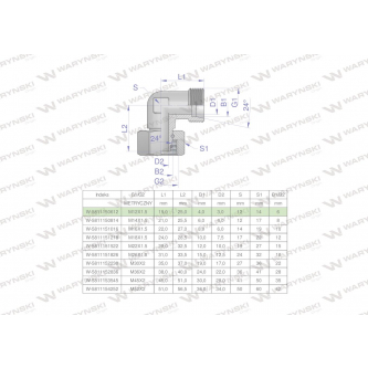 Kolanko hydrauliczne metryczne AB M12x1.5 06L (XEVW) Waryński ( sprzedawane po 2 )