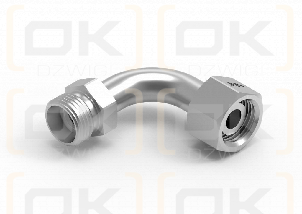 Kolanko hydrauliczne metryczne łukowe AB M12x1.5 06L (XEVW) Waryński ( sprzedawane po 2 )