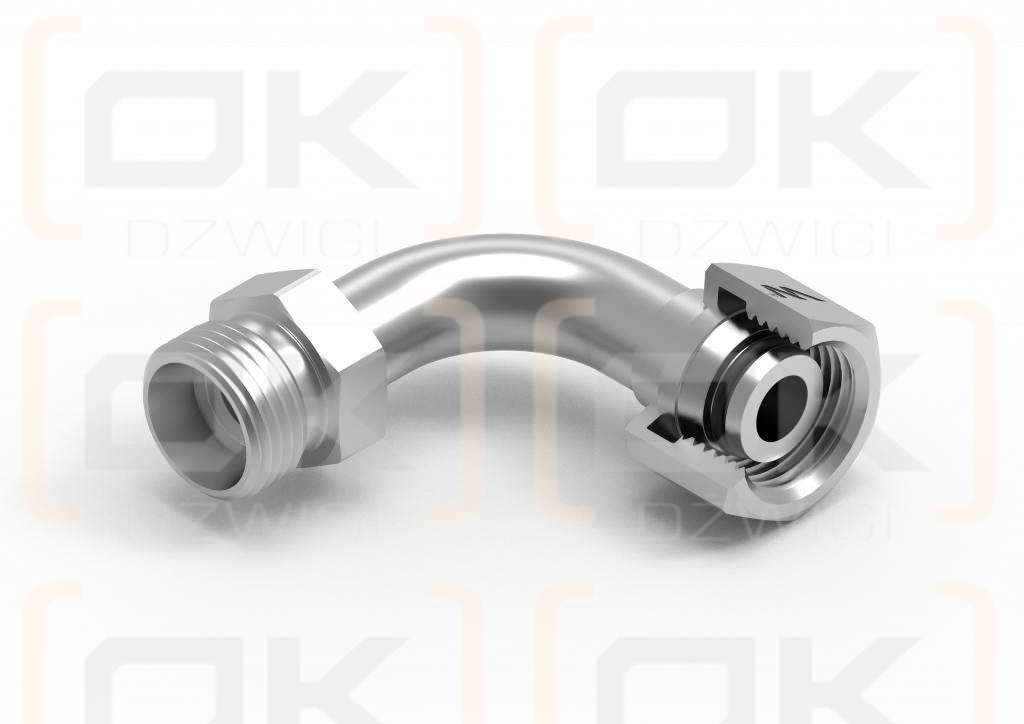 Kolanko hydrauliczne metryczne łukowe AB M18x1.5 12L (XEVW) Waryński ( sprzedawane po 10 )