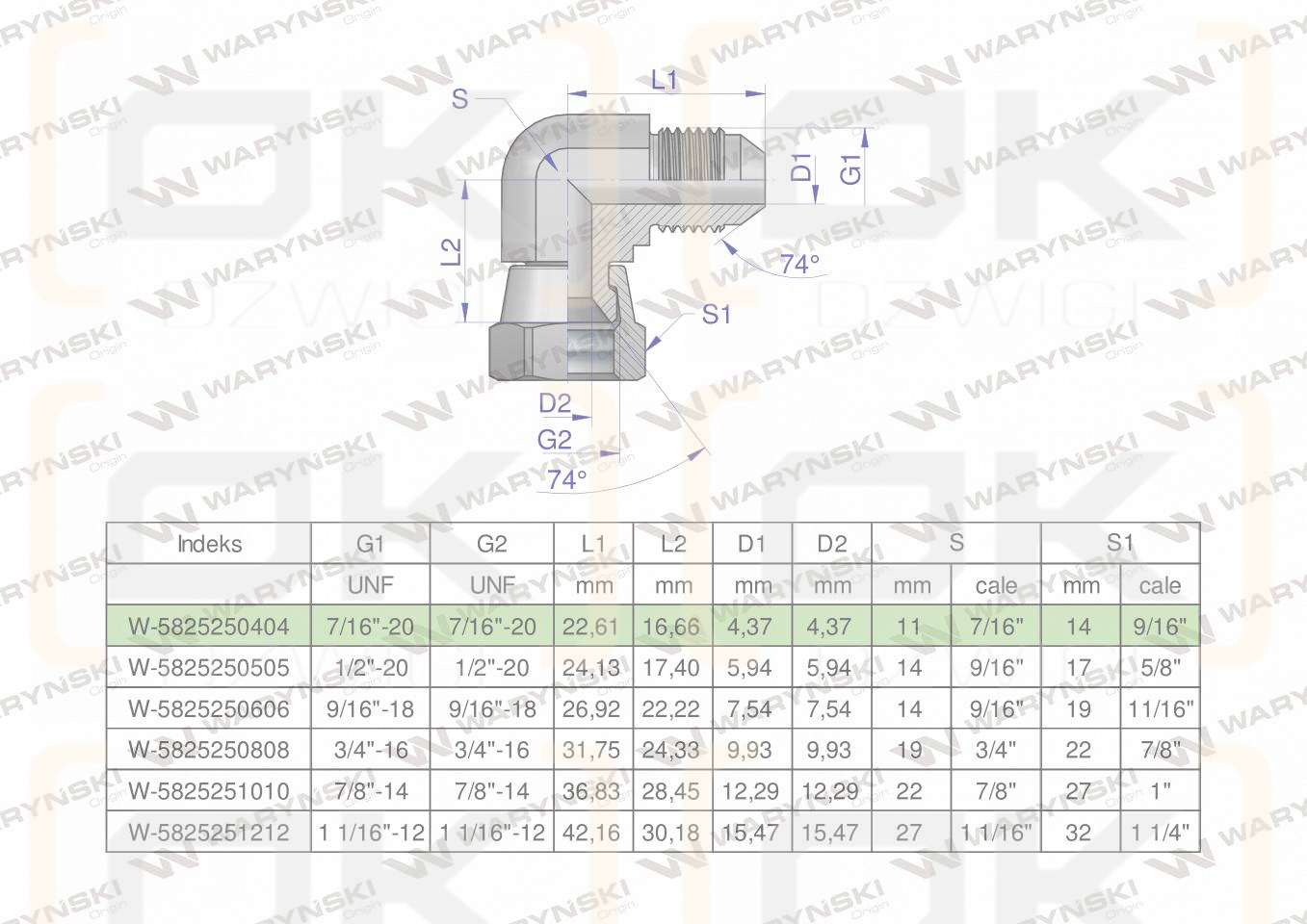 Kolanko hydrauliczne calowe AB 7/16