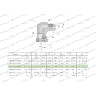 Kolanko hydrauliczne calowe AB 9/16