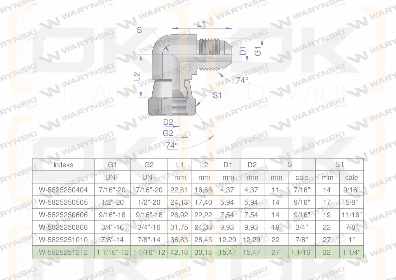 Kolanko hydrauliczne calowe AB 1 1/16