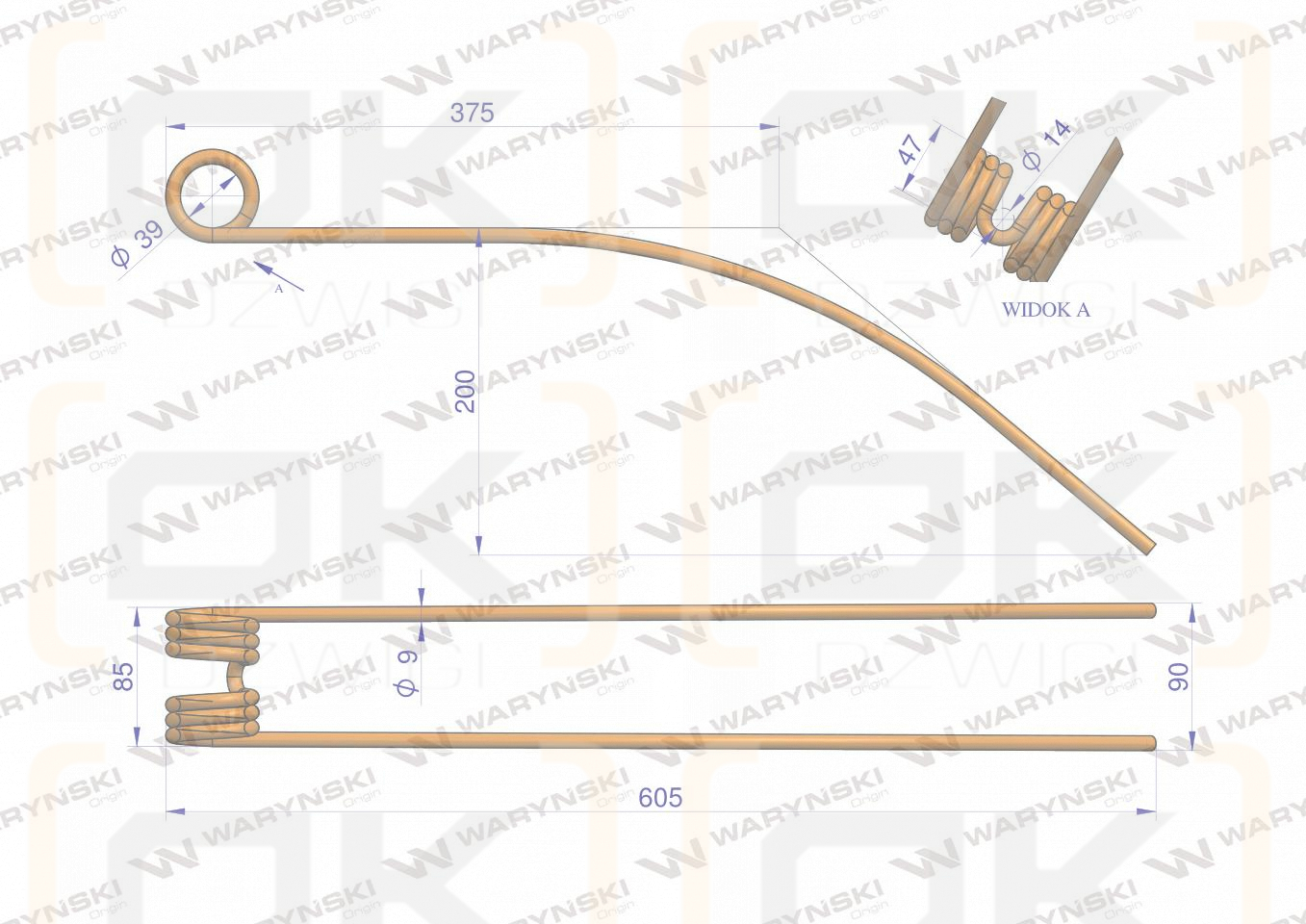 Palec zgrabiarka zastosowanie Niemeyer WARYŃSKI W-600014