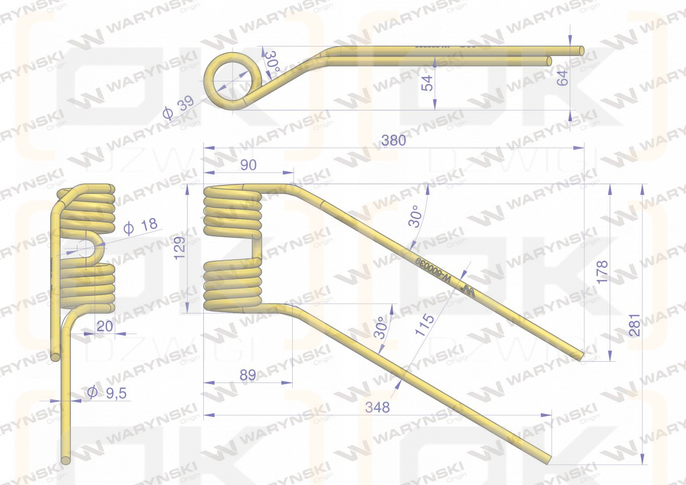 Palec karuzelowy  zastosowanie Niemeyer WARYŃSKI W-600039