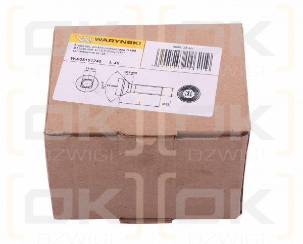 Śruba kpl. płużna podsadzana D 608 M12x85 mm kl.10.9 Waryński ( sprzedawane po 25 )
