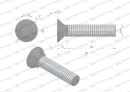 Śruba kpl. płużna podsadzana D 608 M16x80 mm kl.10.9 Waryński ( sprzedawane po 10 )