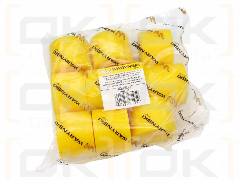 Полиуретановая втулка амортизатора, для зерновой доски fi44x33x13, (продается в наборах по 10 шт.), Claas, Waryński application