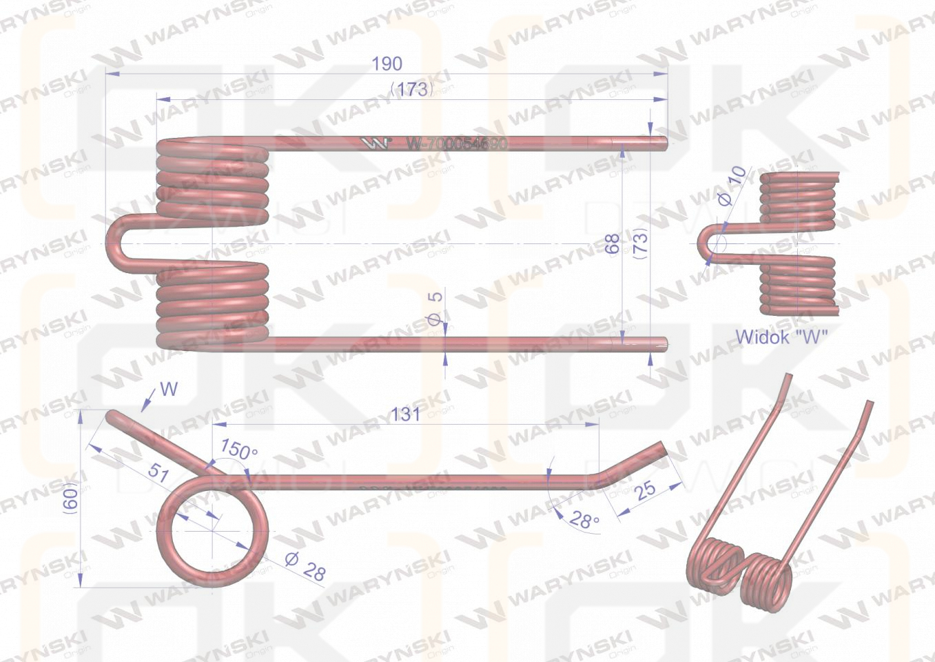 Palec podbieracza zastosowanie HESSTON 700054690 Waryński