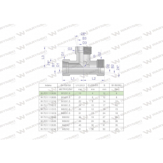 Trójnik hydrauliczny metryczny BBB M12x1.5 06L (XT) Waryński ( sprzedawane po 2 )