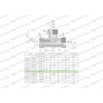Trójnik hydrauliczny metryczny BBB M26x1.5 18L (XT) Waryński