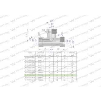 Trójnik hydrauliczny metryczny BBB M36x2 28L (XT) Waryński