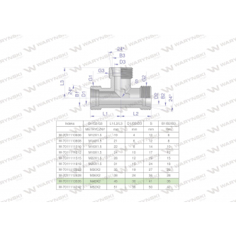 Trójnik hydrauliczny metryczny BBB M45x2 35L (XT) Waryński
