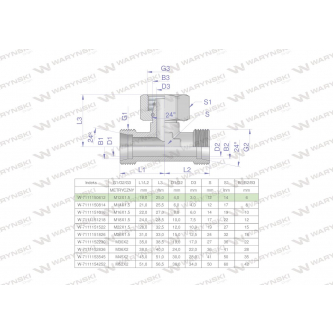 Trójnik hydrauliczny symetryczny metryczny BAB M12x1.5 06L (XEVT) Waryński ( sprzedawane po 2 )
