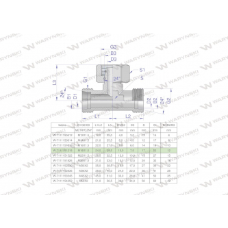 Trójnik hydrauliczny symetryczny metryczny BAB M18x1.5 12L (XEVT) Waryński ( sprzedawane po 5 )