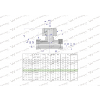 Trójnik hydrauliczny symetryczny metryczny BAB M26x1.5 18L (XEVT) Waryński