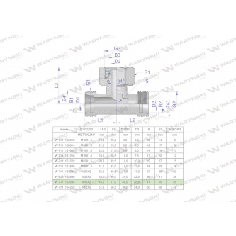 Trójnik hydrauliczny symetryczny metryczny BAB M45x2 35L (XEVT) Waryński