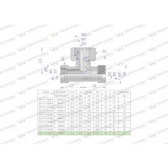Trójnik hydrauliczny symetryczny metryczny BAB M52x2 42L (XEVT) Waryński