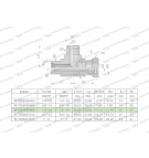 Unsymmetrisches Zoll-Hydraulik-T-Stück BBA 1/2" BSP (XEVL) Waryński