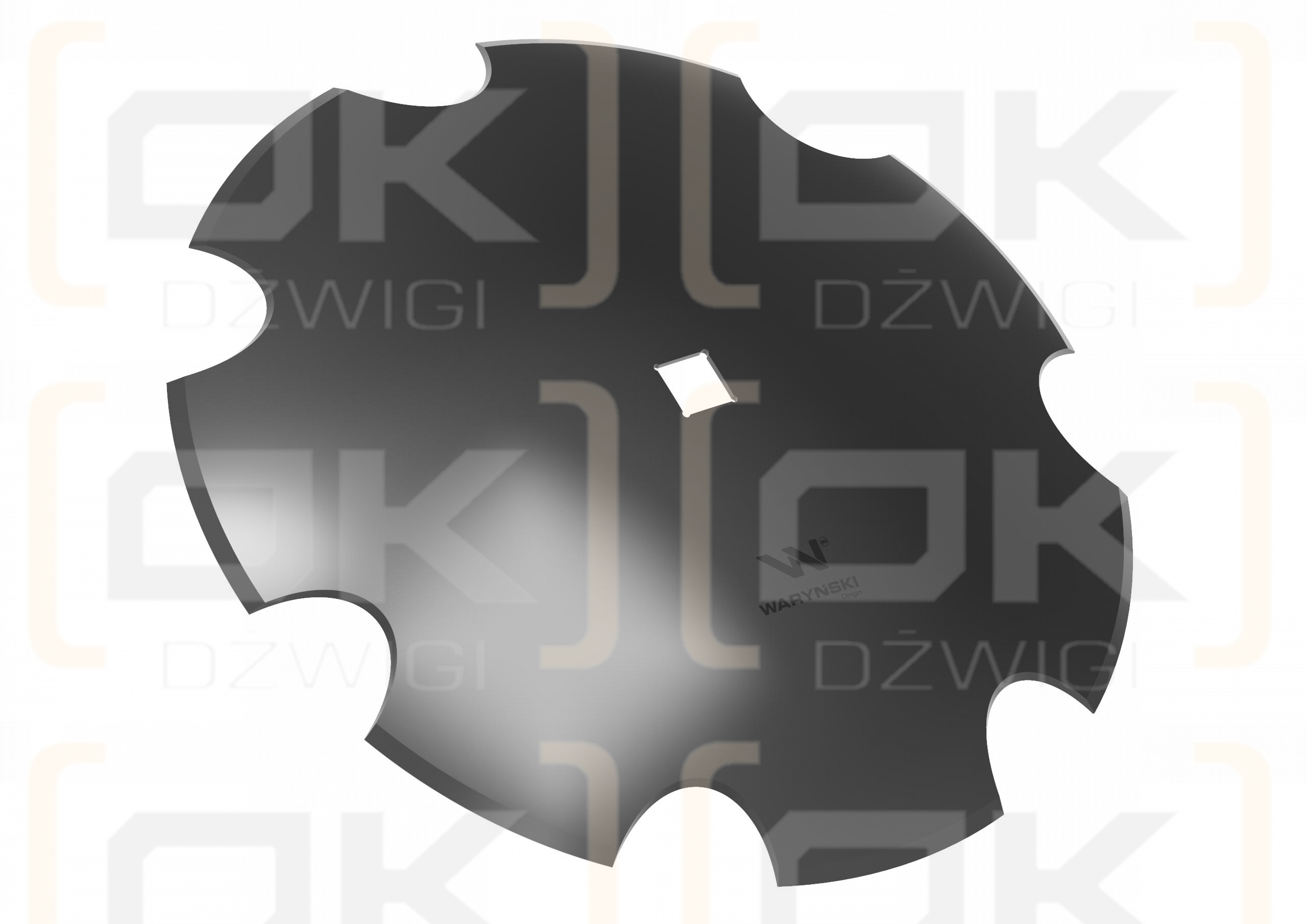 Talerz uzębiony Z-7 fi 510 otwór 30x30 stal borowa WARYŃSKI R 1242050040 1279201020