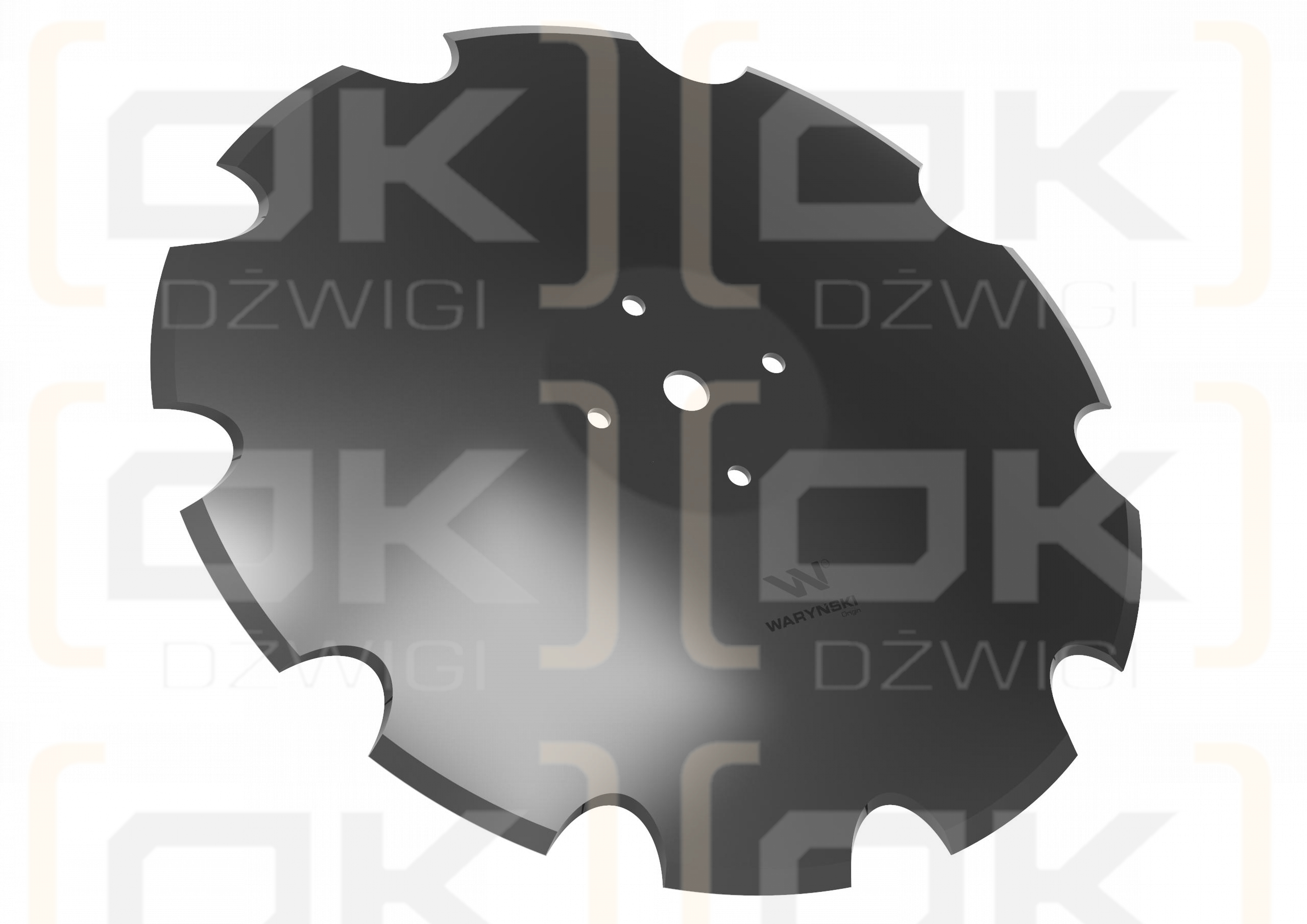 Talerz uzębiony Z-10 fi 560 mocowanie 4/115 grubość 4.5 mm zastosowanie Mandam Waryński