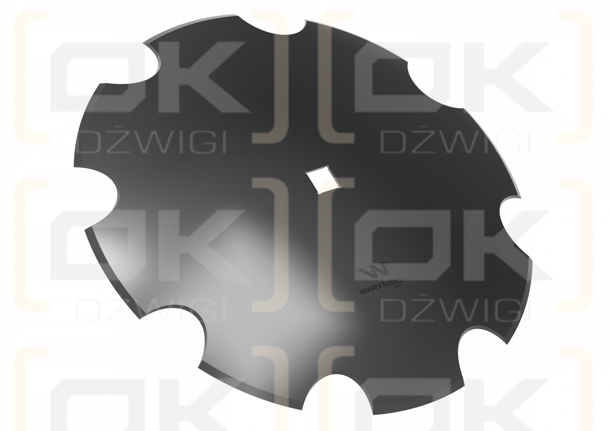Talerz uzębiony Z-8 fi 560 otwór 30x30 stal borowa WARYŃSKI R 1279601010 1202030130