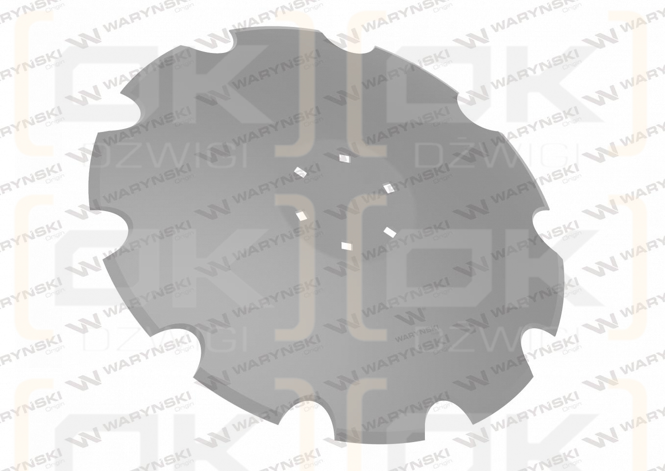 Toothed disc Z-10 fi 560 mounting 6/120 thickness 4.5 mm boron steel straight hub, Tolmet, Waryński