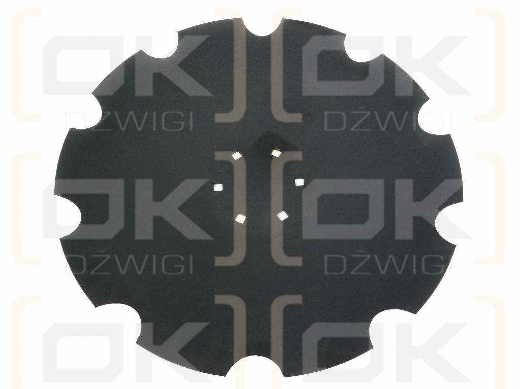 Toothed disc Z-10 fi 560 mounting 6/120 thickness 4.5 mm boron steel straight hub, Tolmet, Waryński