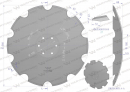 Toothed disc Z-10 fi 560 mounting 6/120 thickness 4.5 mm boron steel straight hub, Tolmet, Waryński