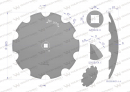 Talerz uzębiony Z-10 fi 610 otwór 35x35 grubość 6 mm stal borowa WARYŃSKI R