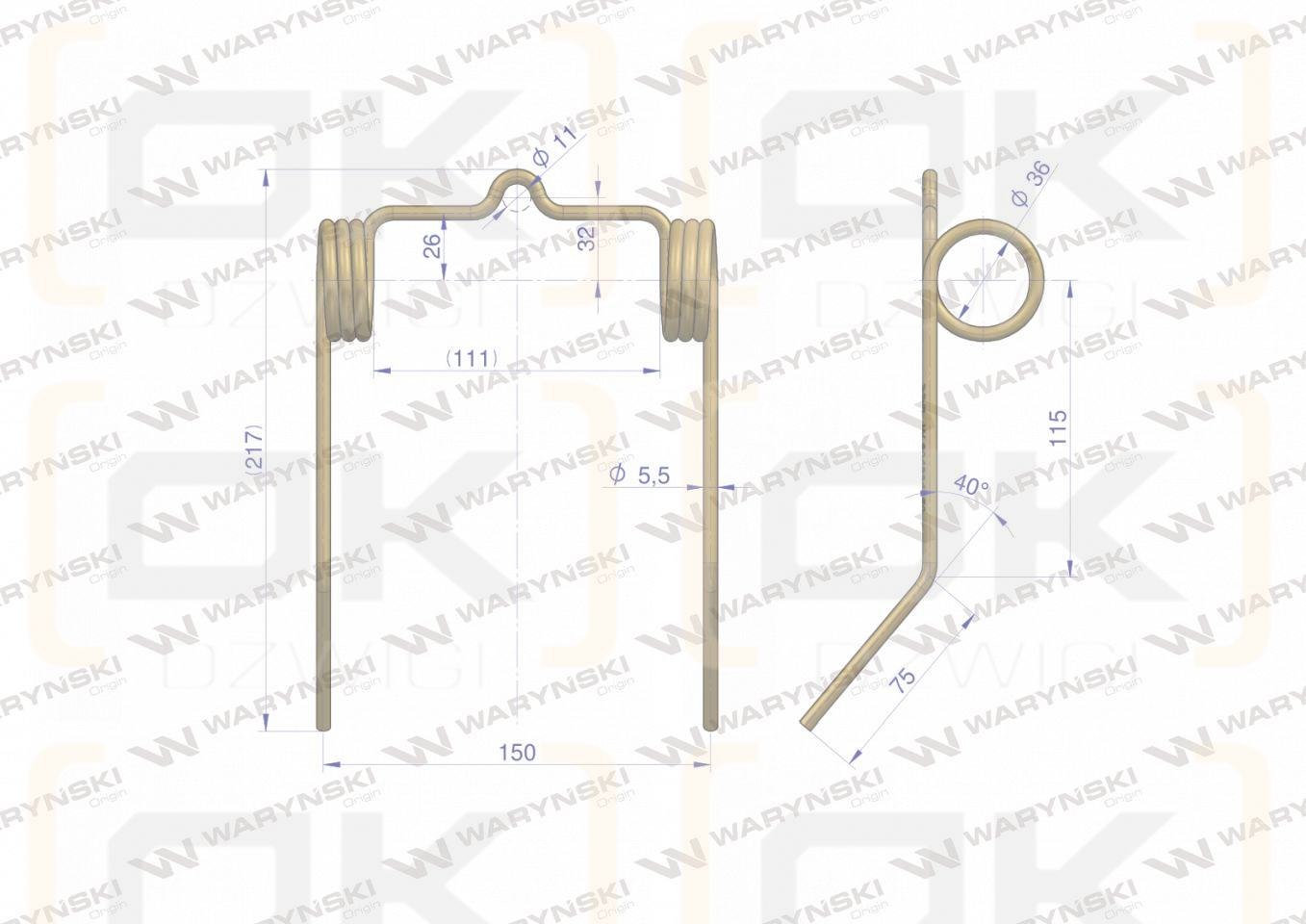 Palec motowideł New Holland Clayson 804334150 Waryński