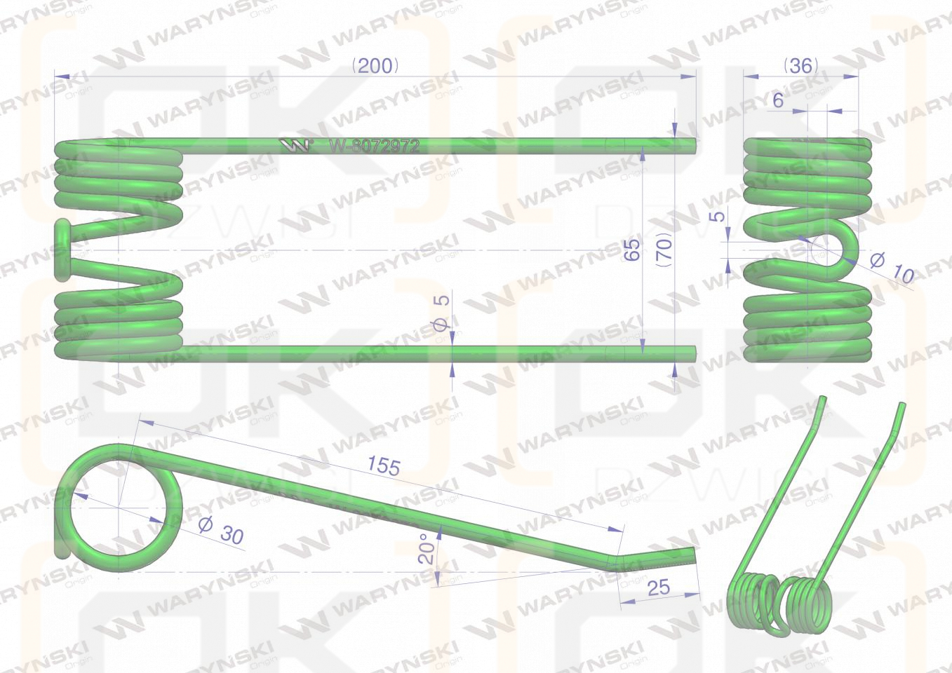 Palec podbieracza zastosowanie Claas 8072972 Waryński