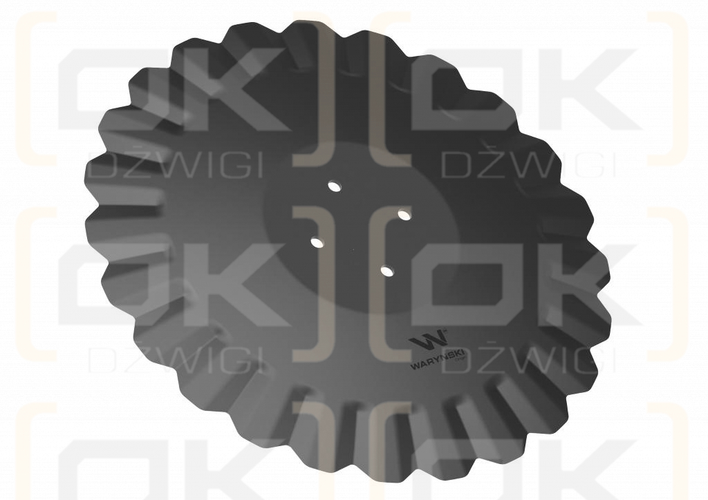Talerz, tłoczony fi 510 mocowanie 4/98 grubość 4,5 mm stal borowa, Waryński
