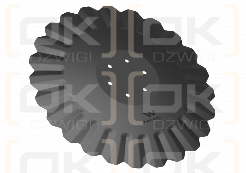 Talerz, tłoczony fi 560 mocowanie 6/120 grubość 5 mm stal borowa, Waryński