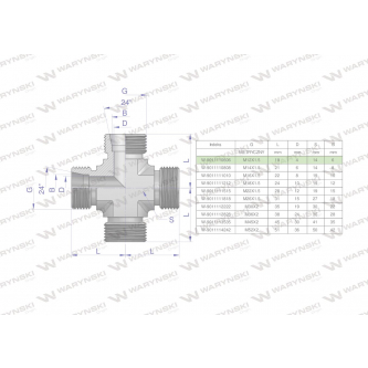 Czwórnik hydrauliczny metryczny BBBB M12x1.5 06L Waryński