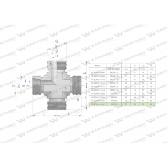 Czwórnik hydrauliczny metryczny BBBB M52x2 42L Waryński