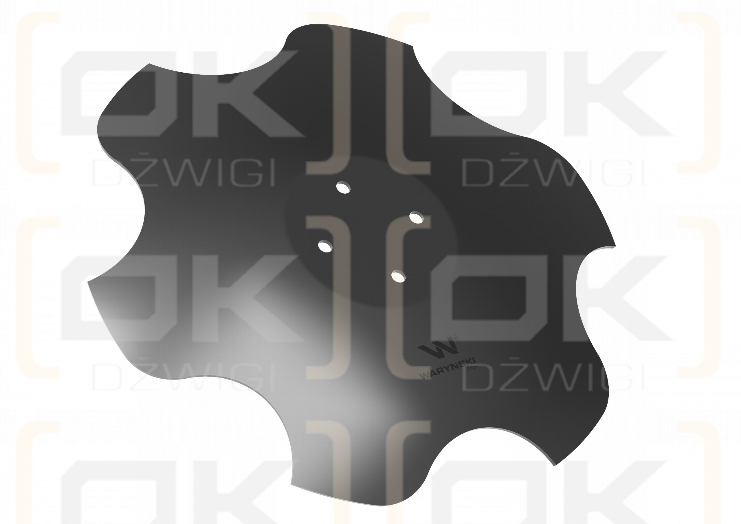 Talerz, skrajny lewy fi 510 mocowanie 4/98 grubość 4 mm stal borowa, Waryński