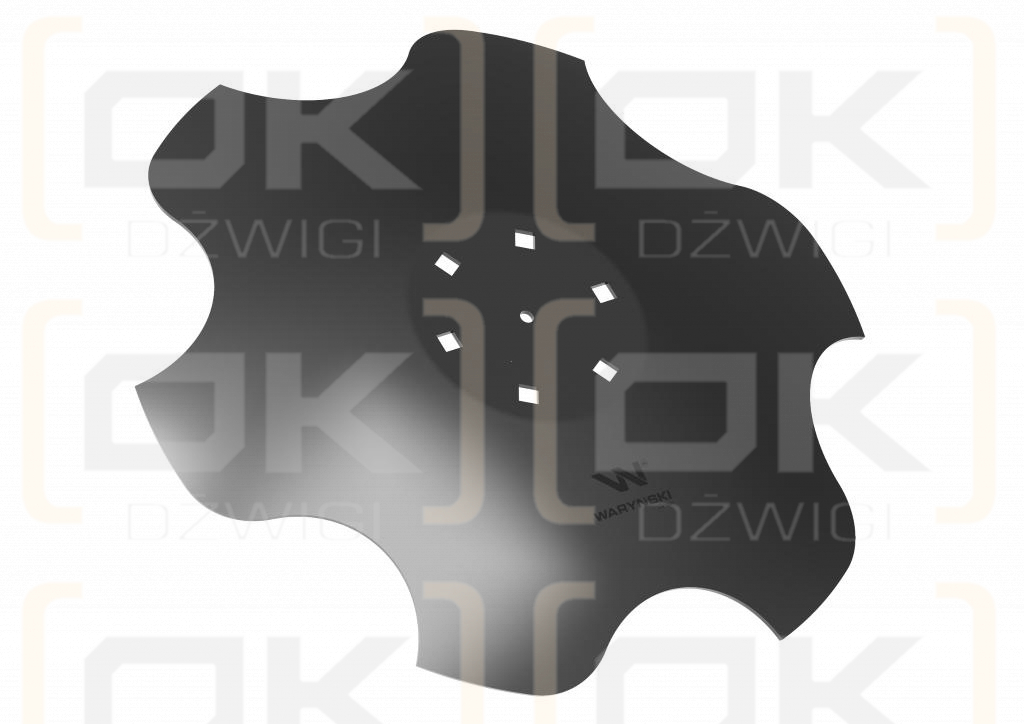 Talerz, skrajny lewy fi 510 mocowanie 6/120 grubość 3,5 mm stal borowa, Waryński