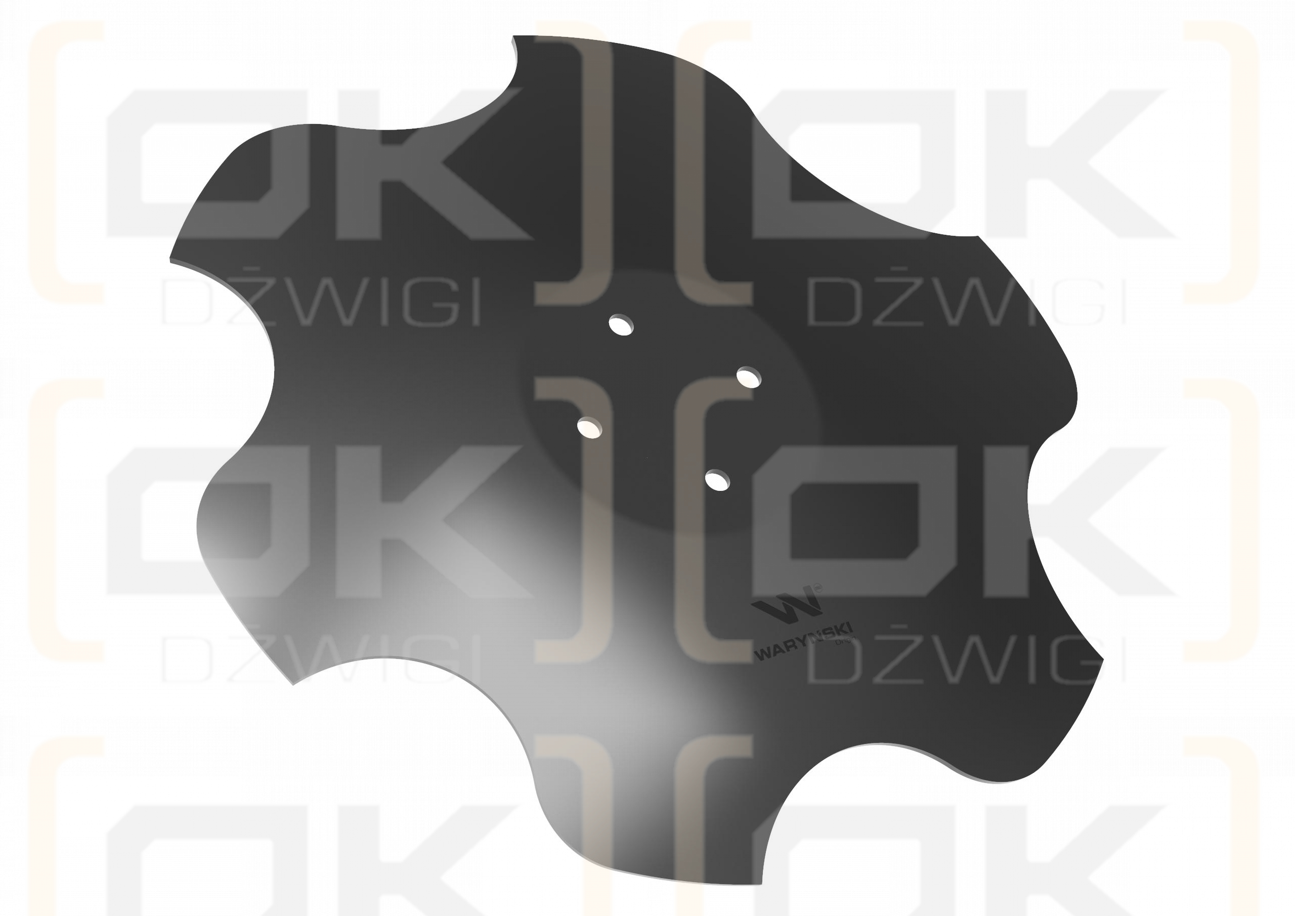 Talerz, skrajny prawy fi 510 mocowanie 4/98 grubość 4 mm stal borowa, Waryński