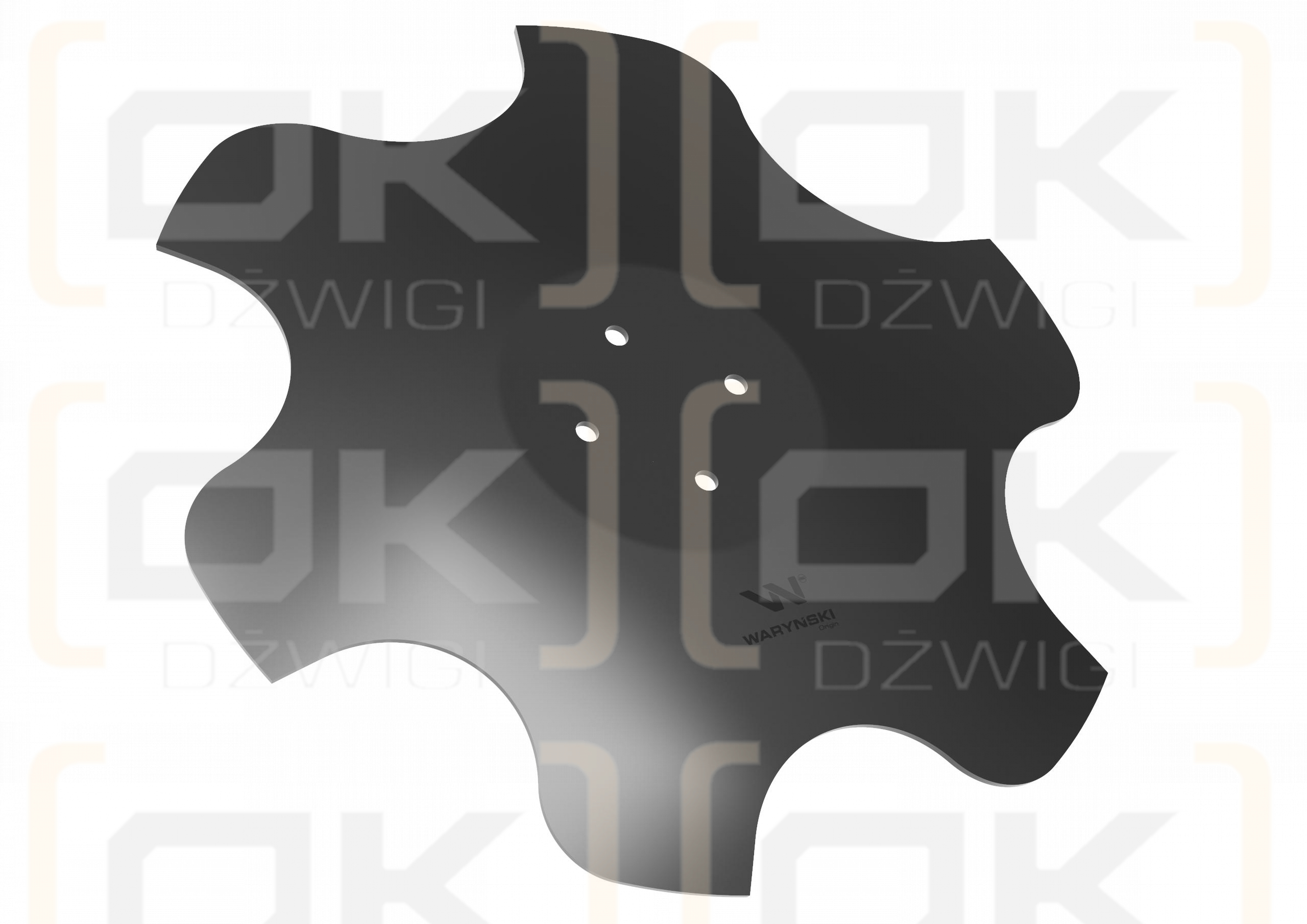 Talerz, skrajny prawy fi 560 mocowanie 4/98 grubość 4,5 mm stal borowa, Waryński