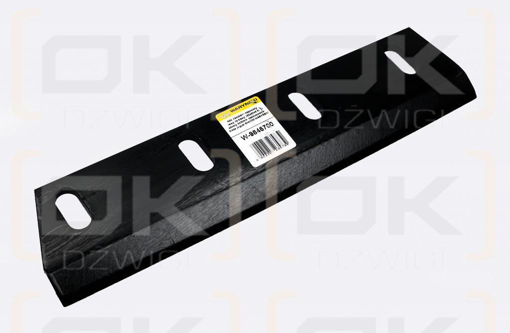 Nóż sieczkarni napawany lewy do trawy 380x90x8.5L otwory 4x35mm zastosowanie Claas Jaguar 9846700 WARYŃSKI