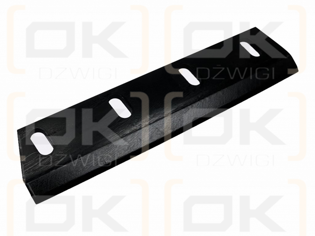 Nóż sieczkarni napawany lewy do trawy 380x90x8.5L otwory 4x35mm zastosowanie Claas Jaguar 9846700 WARYŃSKI