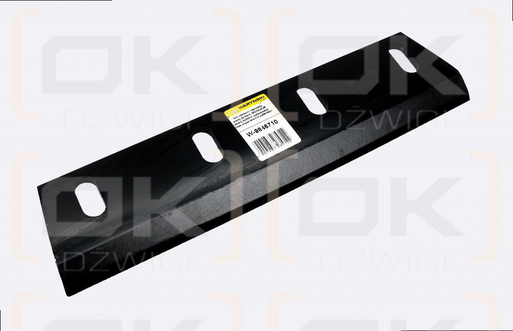 Nóż sieczkarni napawany prawy do trawy 380x90x8.5R otwory 4x35mm zastosowanie Claas Jaguar 9846710 WARYŃSKI