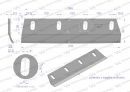 Nóż sieczkarni napawany prawy 380x90x8.5R otwory 4x35mm zastosowanie Claas Jaguar SER 800 WARYŃSKI