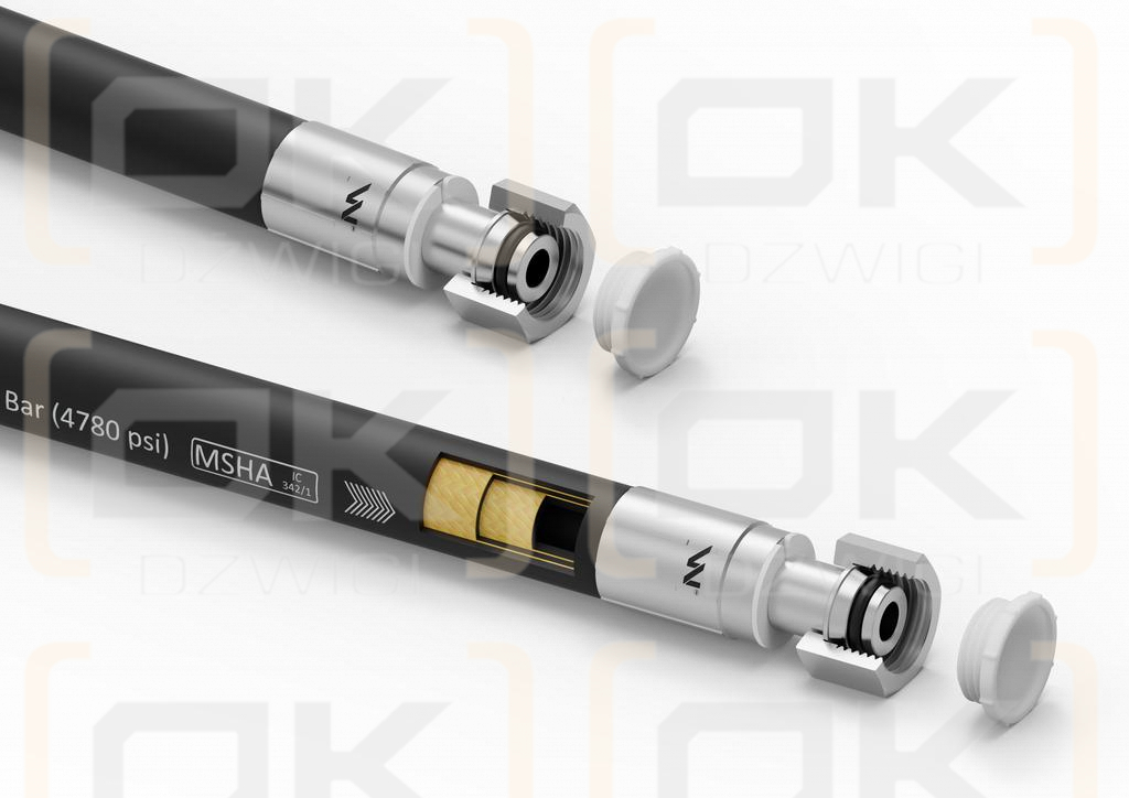Przewód hydrauliczny gładki z uszczelnieniem - 330 bar gwint M18x1.5 proste L-1500mm DN10-2SN 336-632-030-413 Ładowacz ND5-032(AA-10-1500; P11P11) 33MPa Waryński